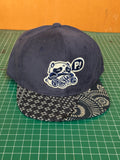 Navy boro brim corduroy snapback